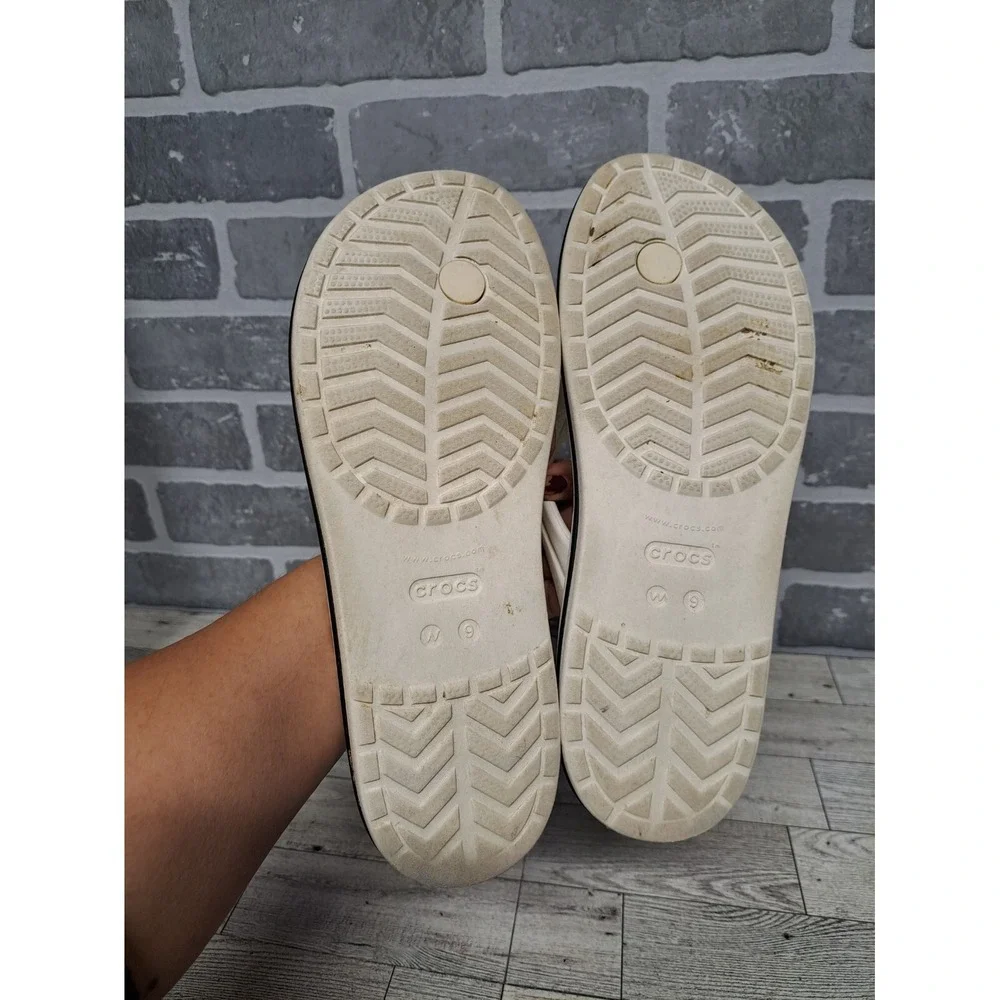 Crocs Crocband Flip Flops‎ Sandals Outdoor Women's White Size 9